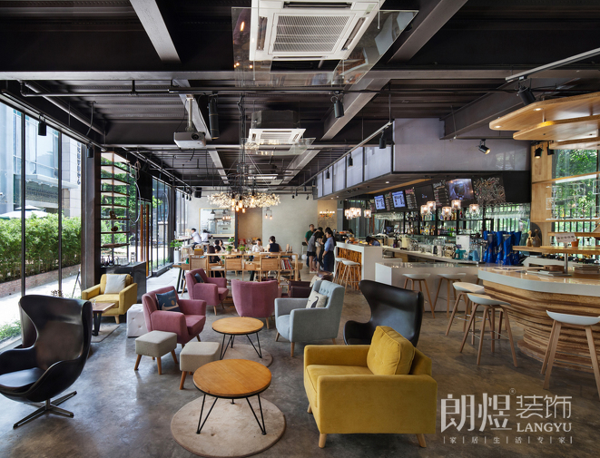 450平米惬意咖啡馆门店装修设计+效果图
