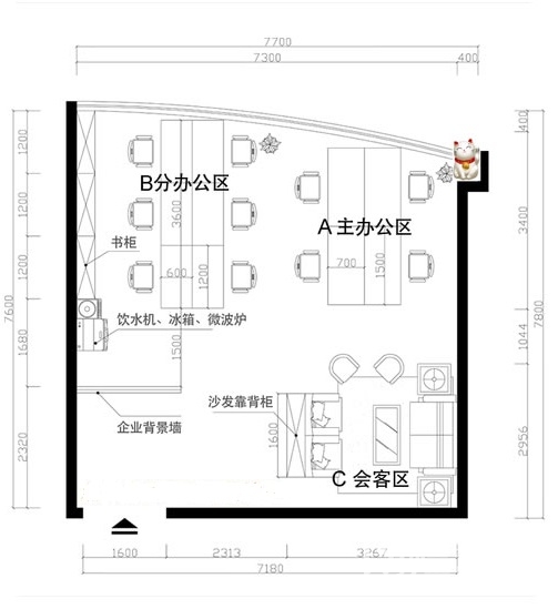 小型办公室装修风水功能布局图