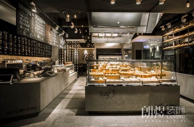 现代风烘培店装修实景布置效果图