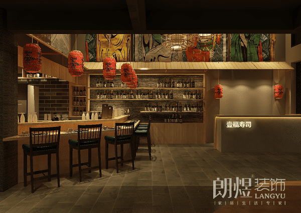 高清日式料理餐饮店铺装修设计效果图