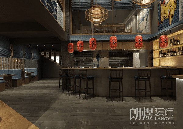 高清日式料理餐饮店铺装修设计效果图