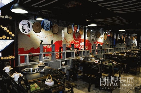 红色主题烧烤店装修效果图
