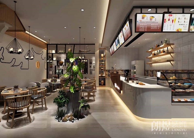 工业风格奶茶店装修效果图