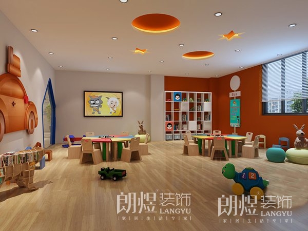 成都双流早教培训机构教室大厅装修设计
