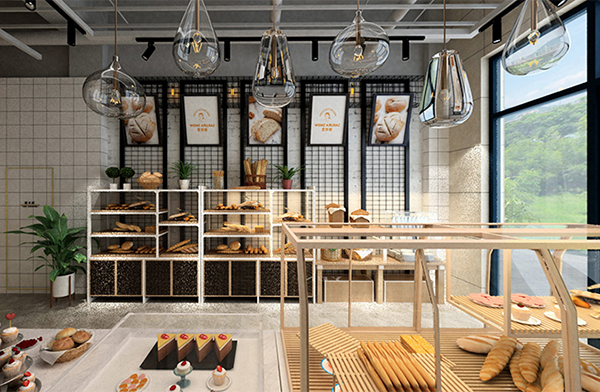 高档蛋糕烘焙加盟店铺装修效果图