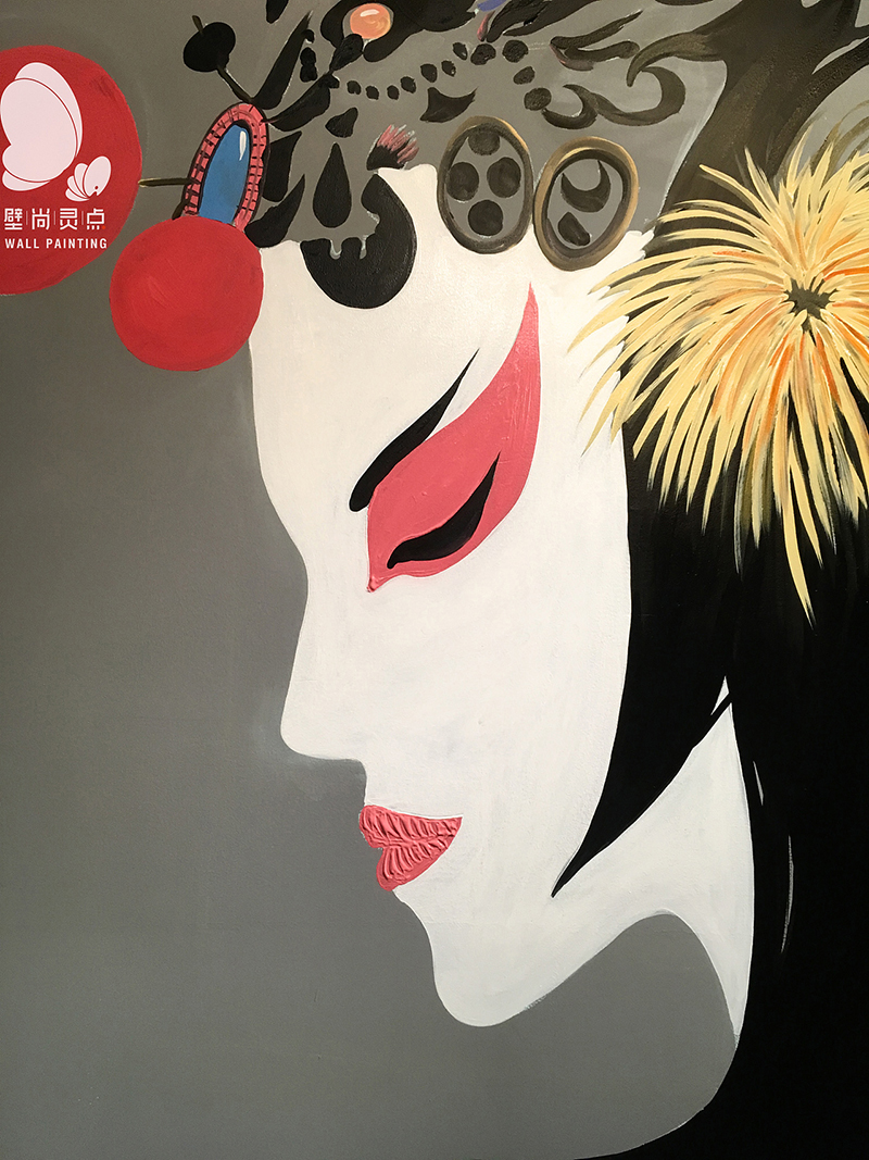 创意火锅店墙绘人物效果图