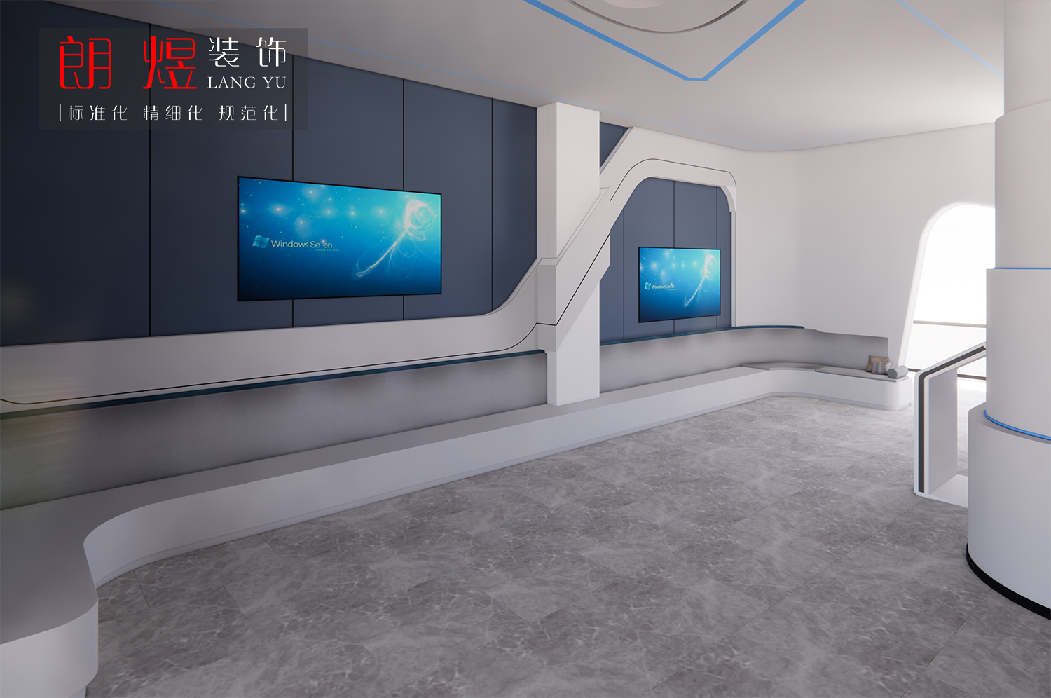 简洁大方的办公室展厅装修效果