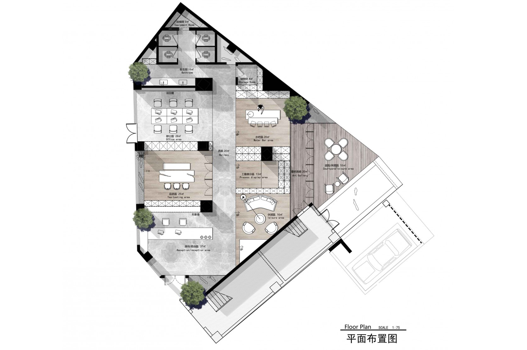 300㎡办公室动静分区