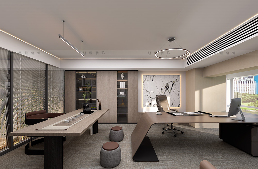 成都电商外贸公司办公室装修效果图-老板工作间
