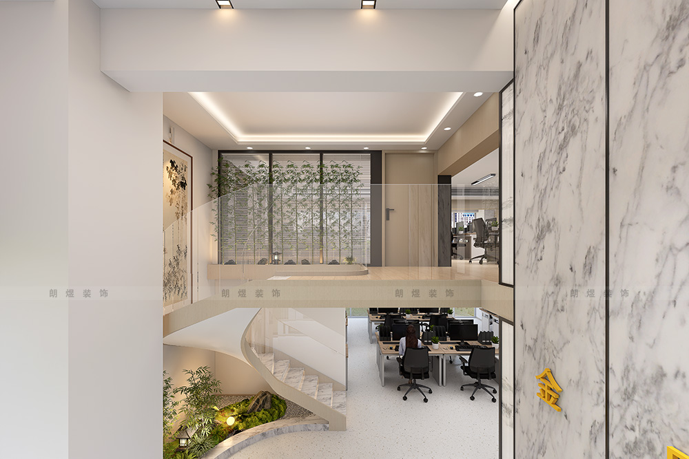 成都电商外贸公司办公室装修效果图-夹层