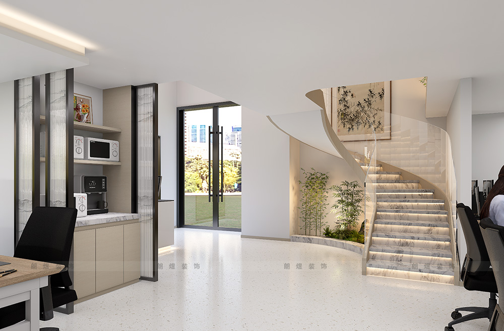 成都电商外贸公司办公室装修效果图-一楼茶水间