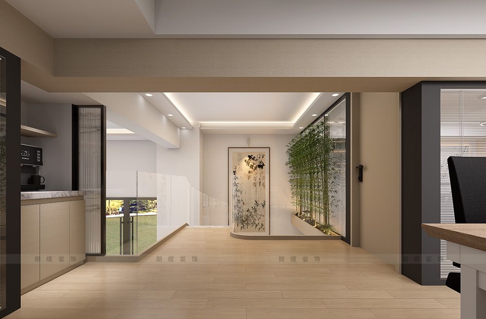 成都电商外贸公司办公室装修效果图-二楼平台