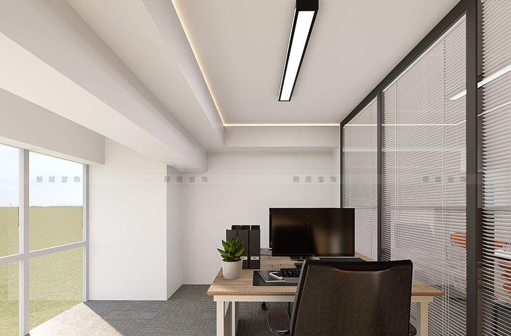 成都电商外贸公司办公室装修效果图-二楼双人工作间