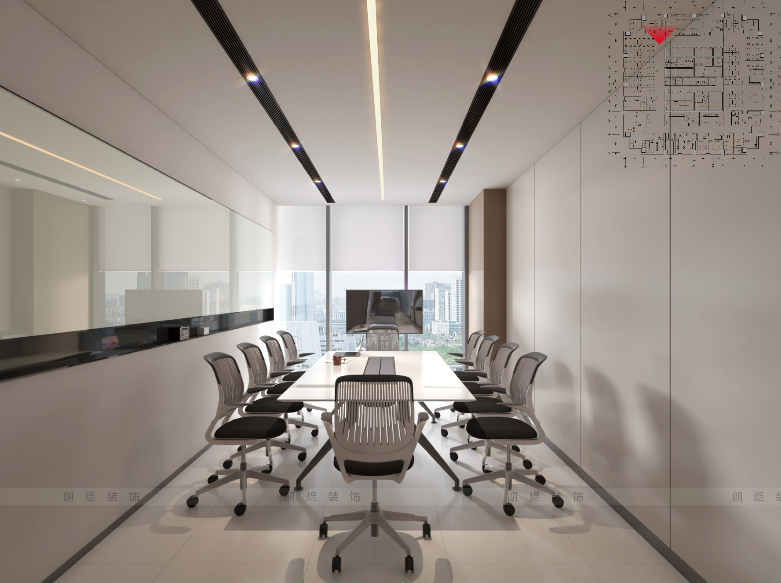 能源公司办公室小型会议室装修效果图