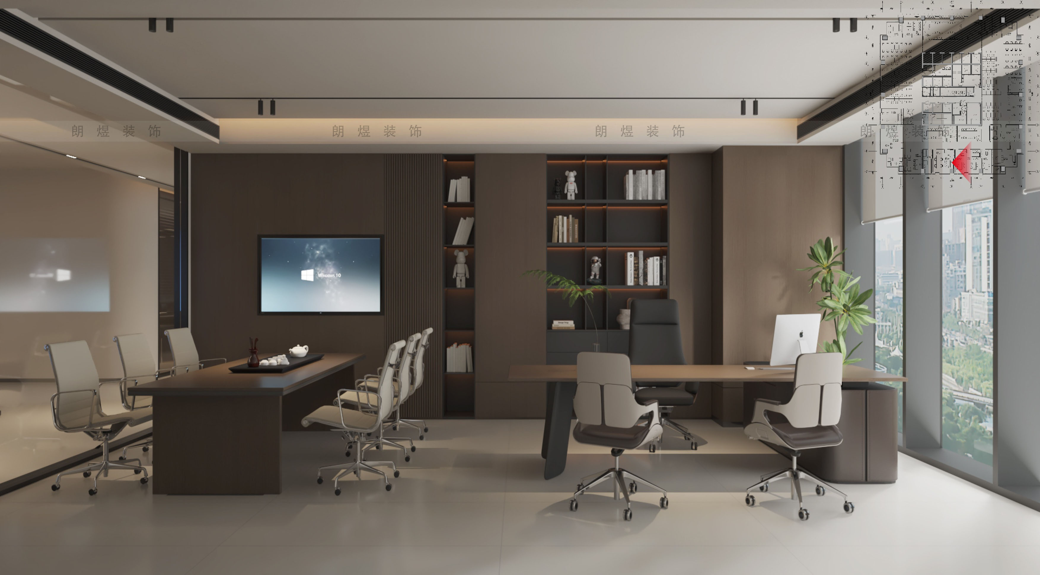 能源公司经理房间办公室装修效果图