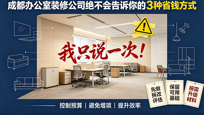 成都办公室装修公司绝不会告诉你的3种省钱方式，我只说一次！
